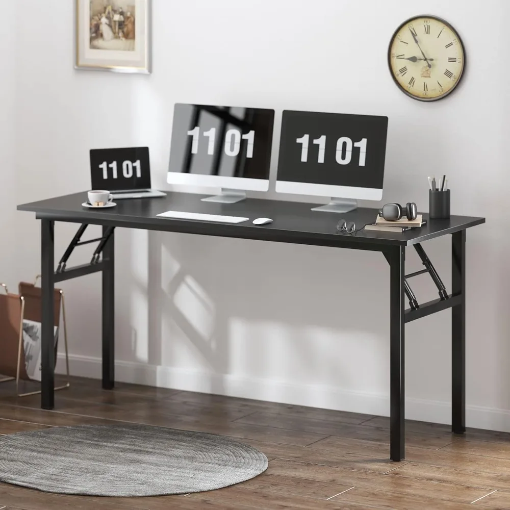 Need Computer Desk Office Desk 62 Inches Folding Table With Certification Computer Table Dining Table No Install Needed Black