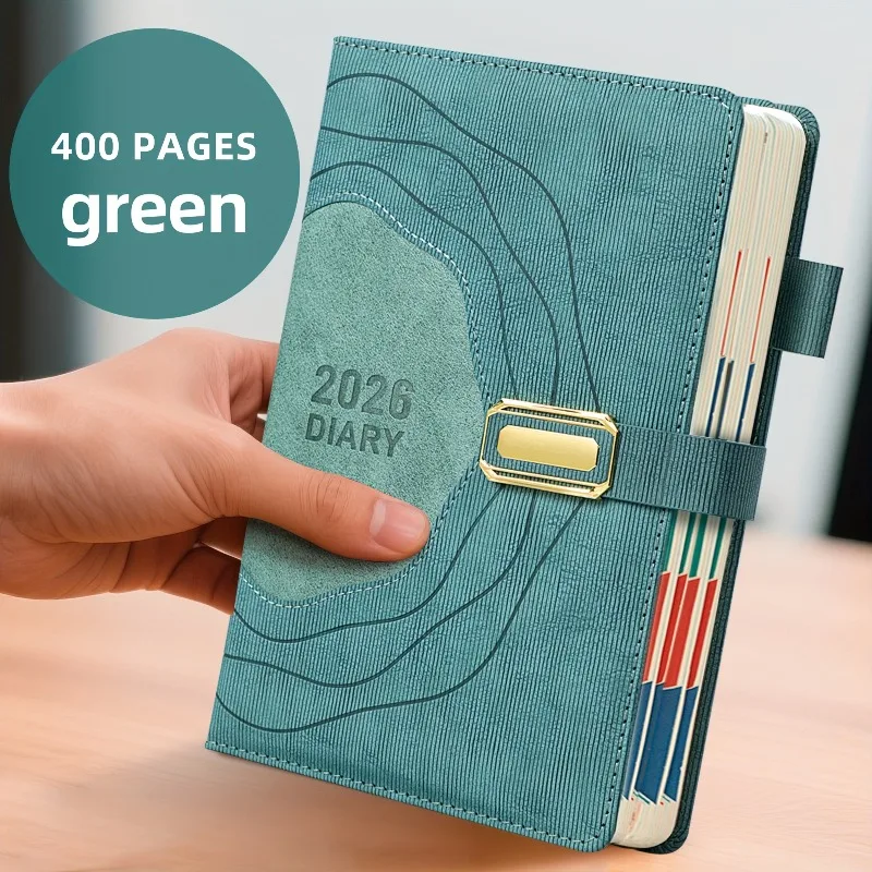 دفتر تخطيط 2026، دفتر ملاحظات - تخطيط احترافي، صفحات يومية جريئة وغطاء صلب معزز - تصميم أنيق، دفتر تخطيط