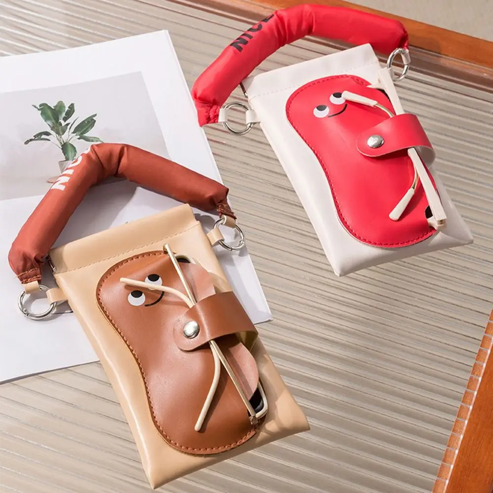 

Cute PU Leather 2in1 Sunglasses Bag Waterproof Automatic Closing Eyewear Protector with Handle Glasses Protective Cover