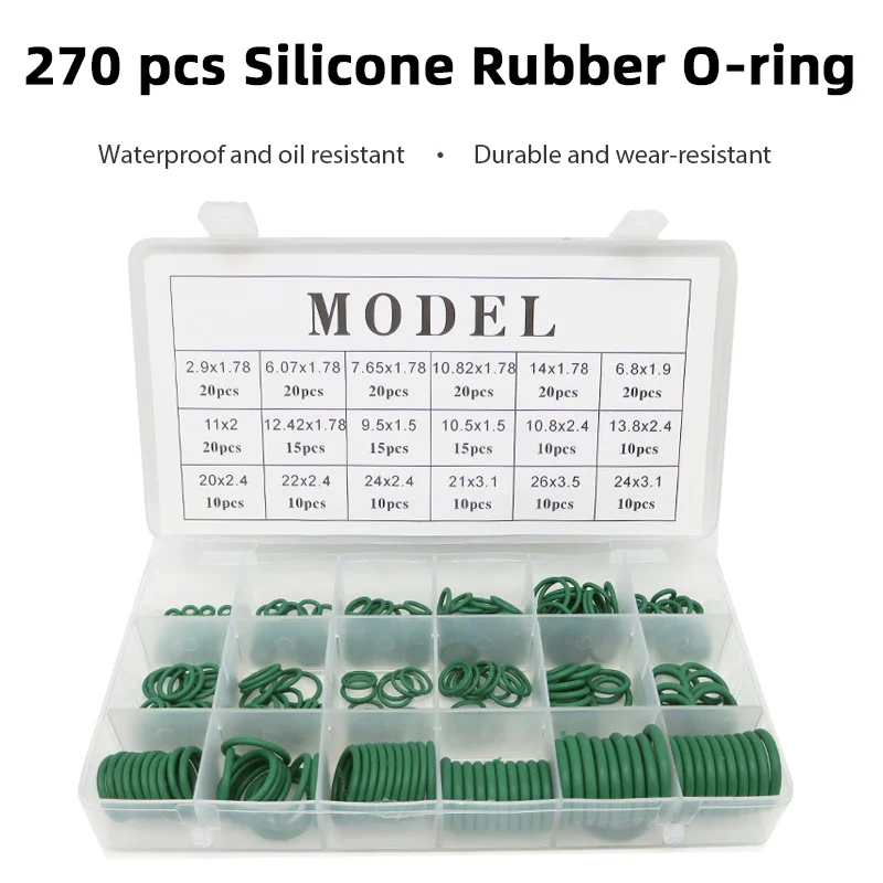 270Pcs O-ring Rubber Gaskets Seal Ring Set Nitrile Rubber High Pressure O-Rings NBR Faucet Sealing Valve O Rubber Rings Set