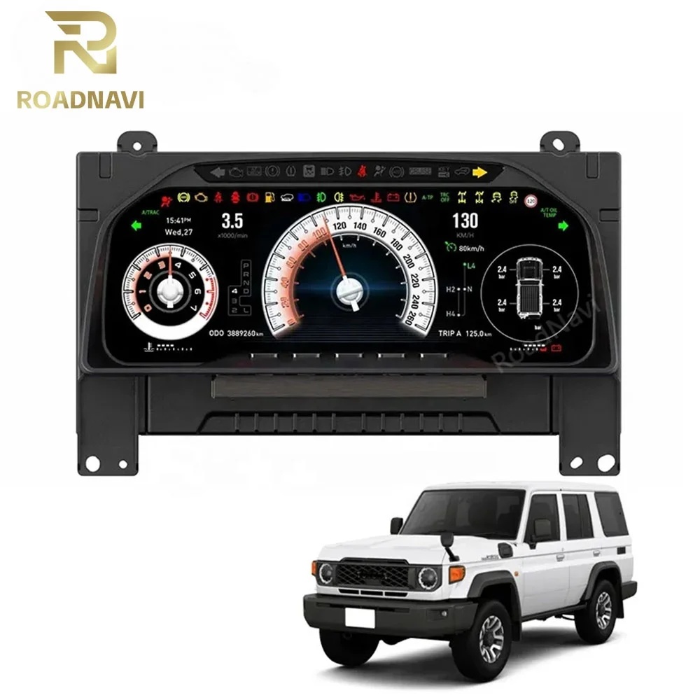 RoadNavi 12.3 Inch Car Digital Cluster for Toyota Land Cruiser LC70 LC75 LC76 LC79 2007-2024 Auto Speedometer LCD DashboardAR