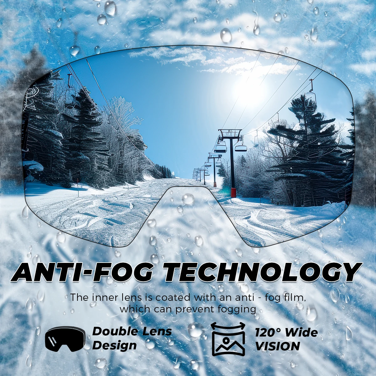 VICTGOAL نظارات التزلج المضادة للضباب حماية من الأشعة فوق البنفسجية عدسة مزدوجة نظارات للتزلج على الجليد النساء الرجال نظارات رياضية في الهواء الطلق