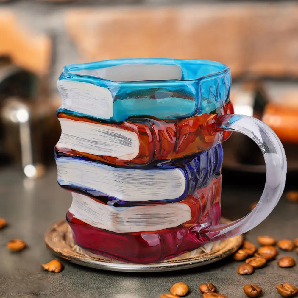 

Кружка для воды в форме книги 300 мл, расписанная вручную, 3D-кружка для кофе в виде складной книги, уникальная кружка для создания атмосферы чтения, подарки из литературной коллекции