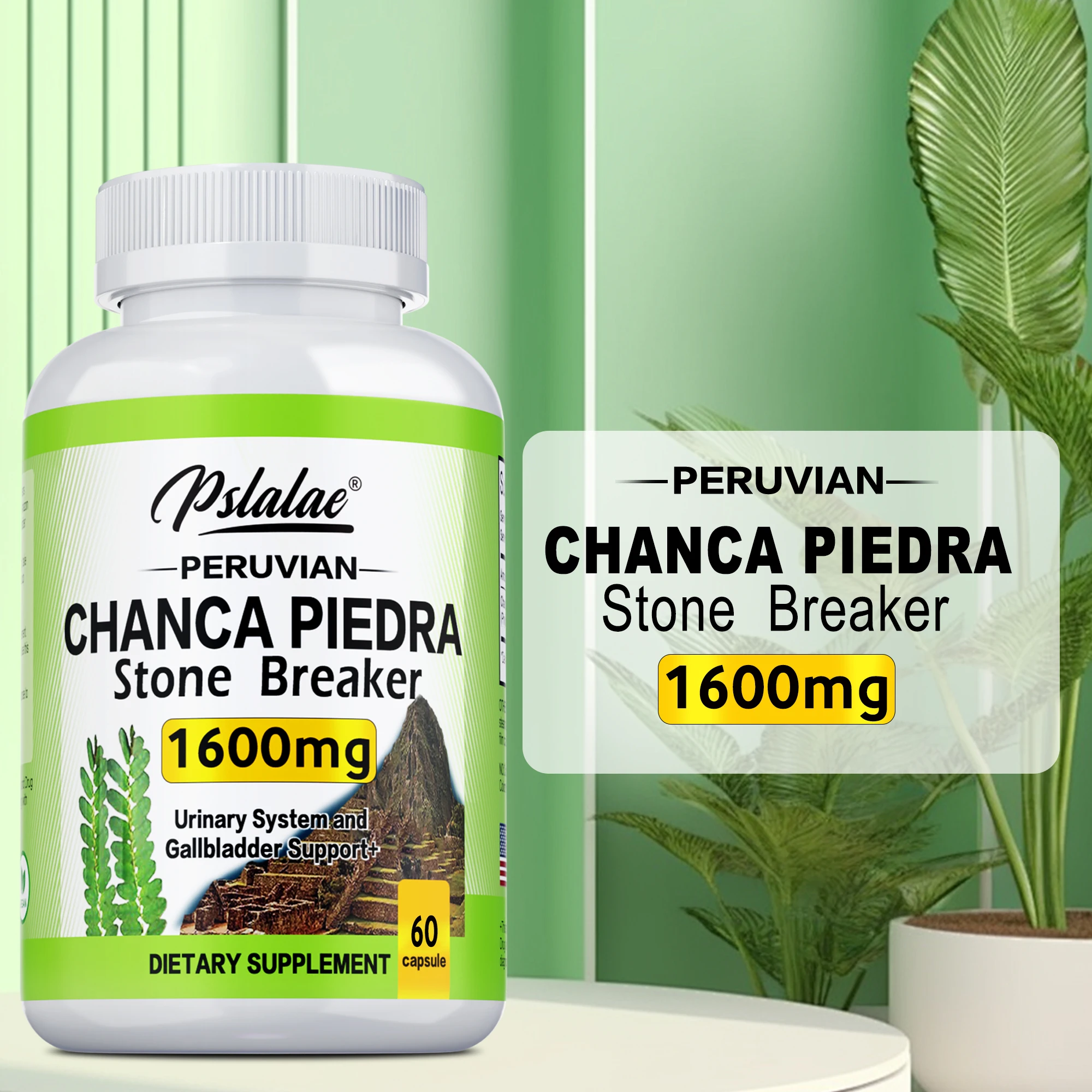 

Chanca Piedra 1600mg - Kidney Support Supplement, Clears Kidney Stones and Gallstones - 60 Capsules
