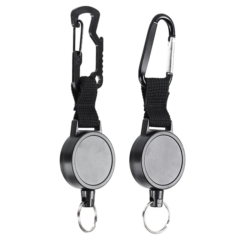 Retractable Keychain With Steel Wire Design,Multitool Carabiner Badge Holder,Keychain Clip Id Holder