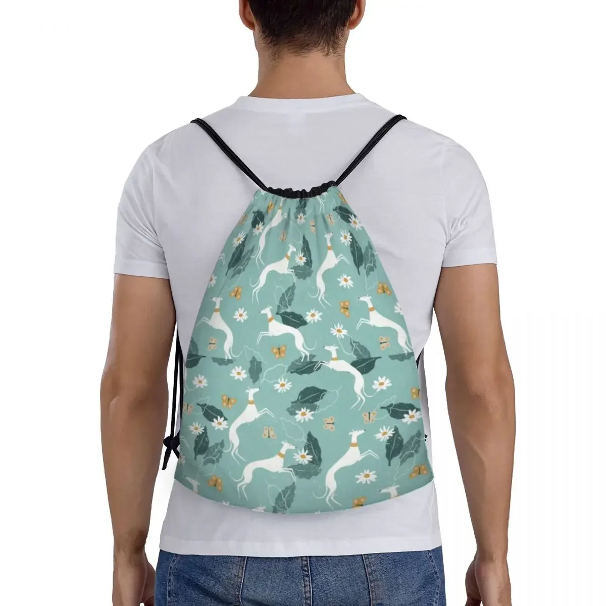 Sac à dos mignon Greyhound and Butterfly Proximity Wstring pour hommes et femmes, sac de sport, sac à provisions pour chien Whippet Sighthound