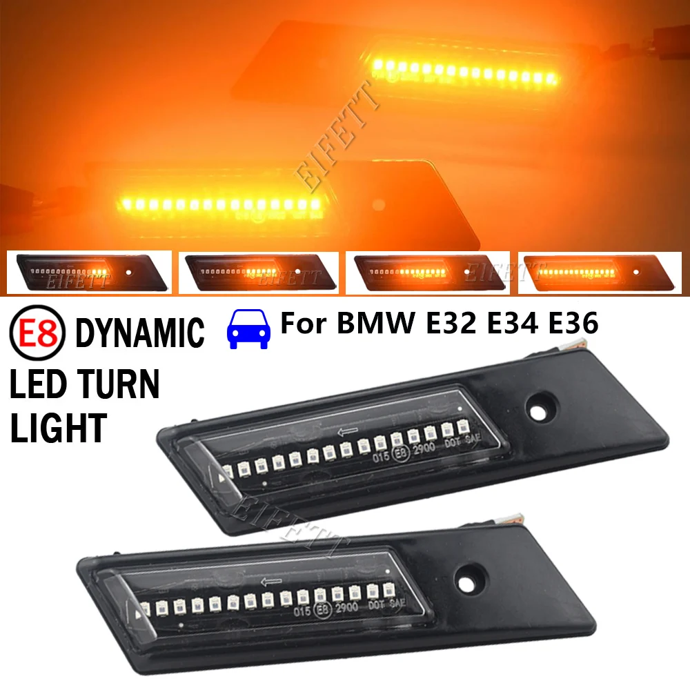 Clignotant dynamique séquentiel à LED pour voiture, feu de position latéral, BMW E30, E32, E34, E36, 1990-1996, M3, M5, 3, 5, 7 Series