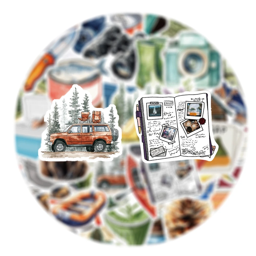 

10/30/50/100pcs Vintage Travel Watercolor Graffiti Stickers Creative Aesthetic Art Decals DIY Luggage Phone Guitar Bike Sticker