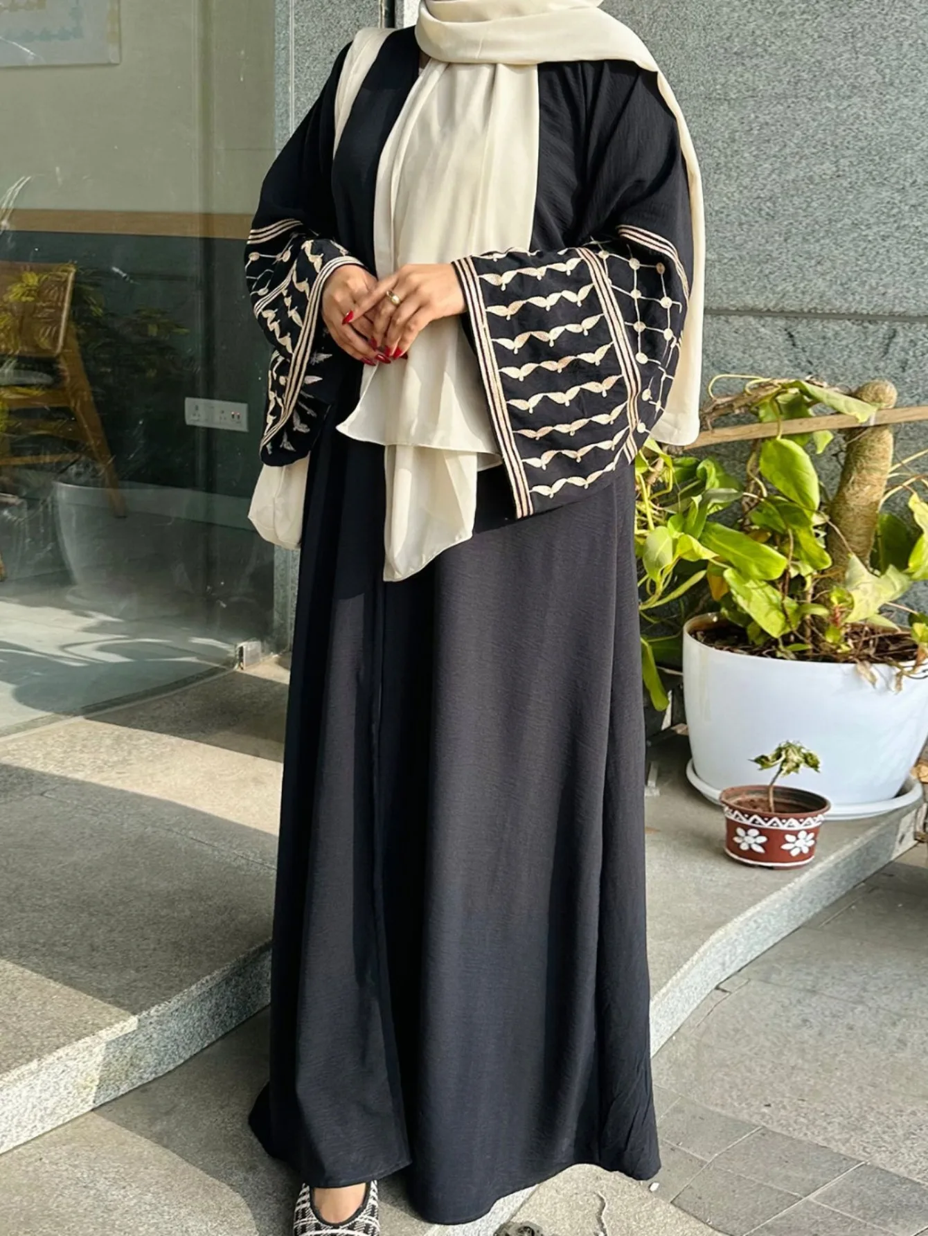 Abayas for Women Abaya Dubai Muslim Dress Accompanying belt Without headscarf abaya dubai Cuffs with Embroidery hijab dress