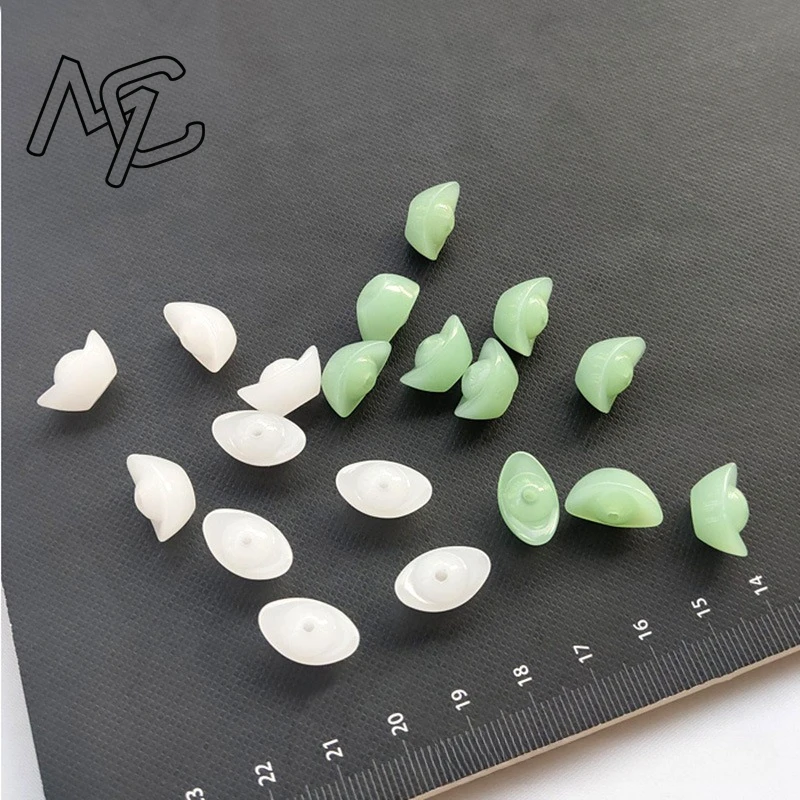 10pcs DIY Natural Jade Agate Yuanbao Beads Accessories Fashion Real Jewelry Gemstone Stone Amulet Luxury Best Selling Gifts