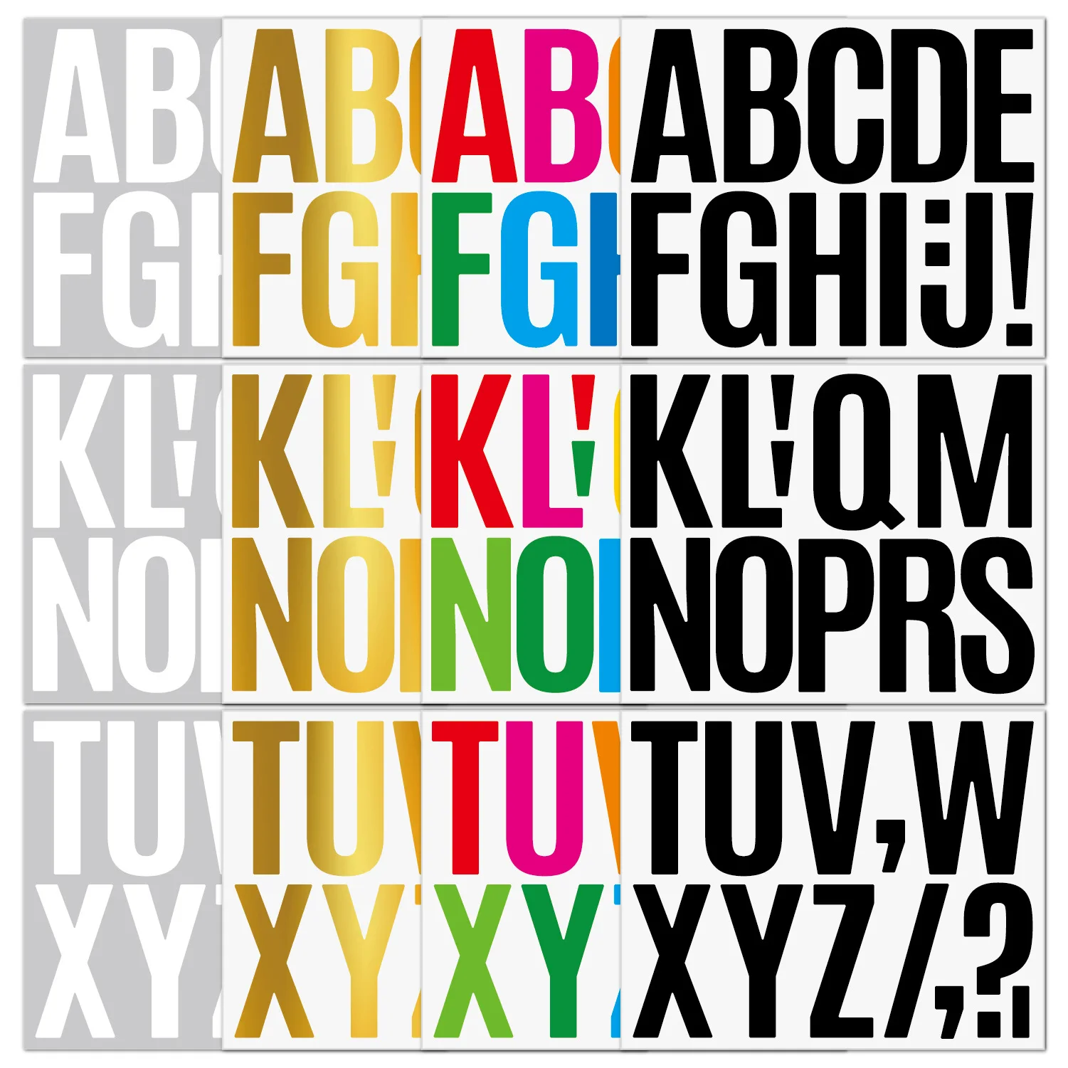 3 Sheets/set Colors Alphabet Stickers 3 Inch Letter Number Stickers For Bulletin Board Classroom Mailbox Door Party Decoration
