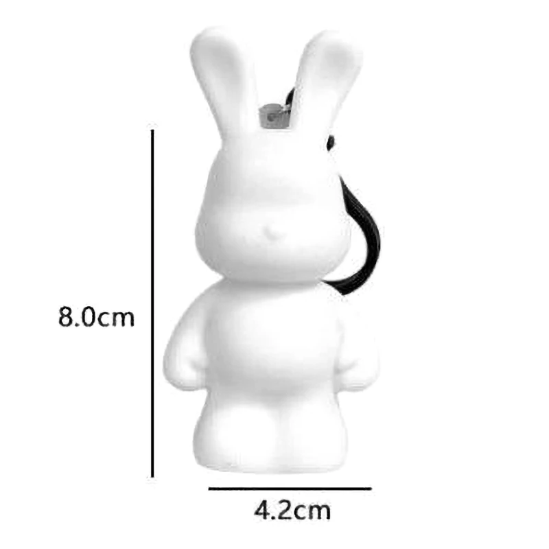 DIY Fluid Long-eared Rabbit Keychain Art Craft Handmade Diy Color Little Dragon Man Paint Painting Set Educational Toys Kid Gift