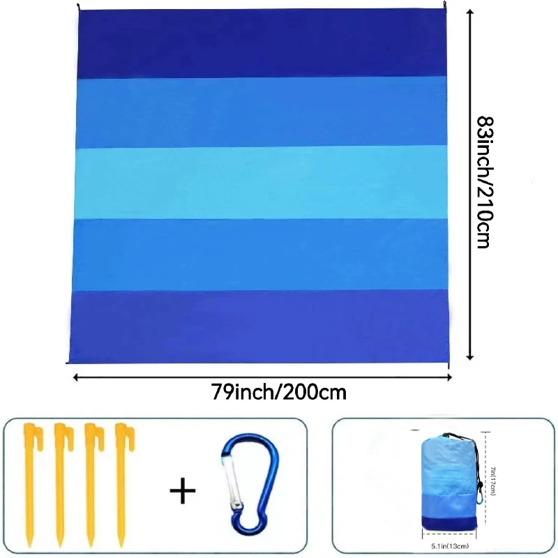 

1pc Oversized Waterproof Beach Blanket - Sandproof,Portable Outdoor Blanket Ideal For Picnics,Travel,Camping And Hiking