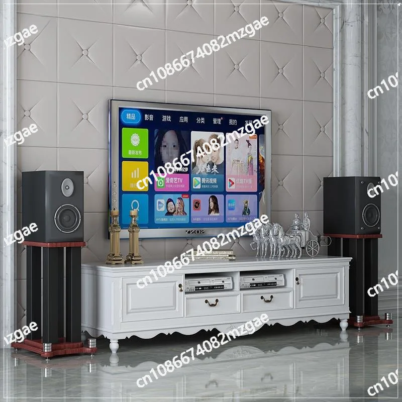 

HiFi Professional Speaker Audio Shelf Bookshelf Desktop Satellite Box Metal Wood Surrounding Floor Stand 1 Pair 30X35
