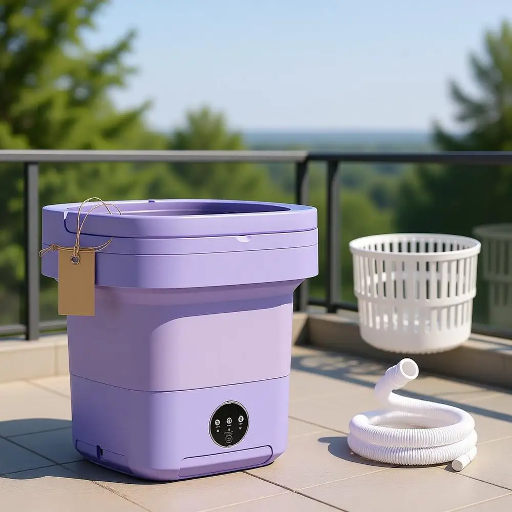 

Портативная мини-стиральная машина 16 л с сушильной корзиной, отсеком для отжима, верхним заливным отверстием, шлангом для подачи воды и дренажной трубой - компактная складная модель