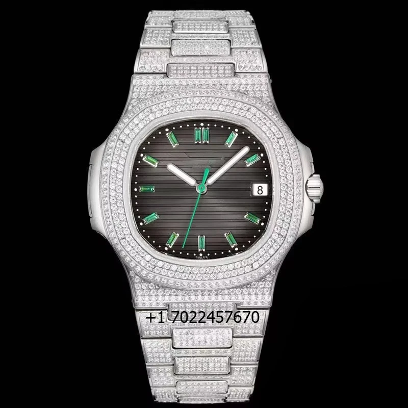 

Автоматические механические дайверские часы класса люкс с полным гравированием логотипа, календарем, светящимся циферблатом и ремешком из нержавеющей стали, спортивные