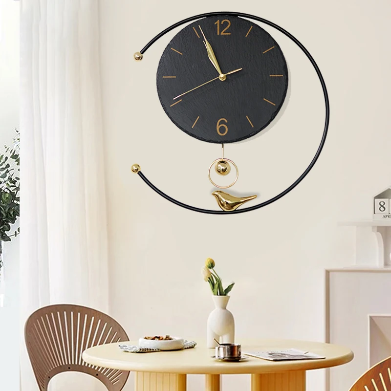 Elegant wall clock home decor natural white marble stone clock 14 Inch Silent Wall Clock Battery Operated for living room