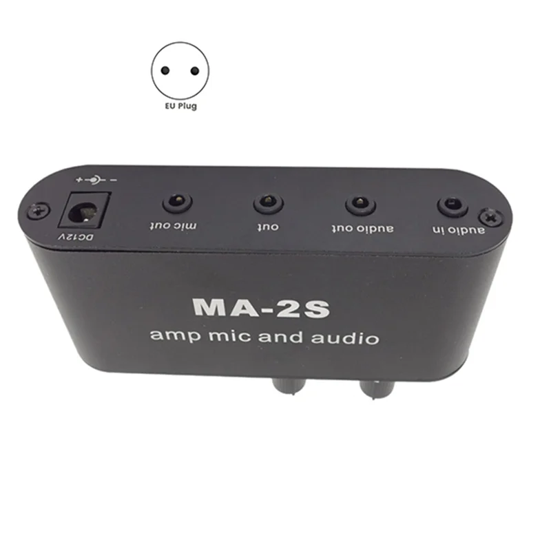 B04C-MA-2S Microphone musique préamplificateur mixte 6.5Mm dynamique 3.5Mm amplificateur à condensateur micro et mélangeur Audio DC5-12V 5.5X2.1MM