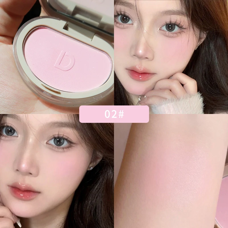 Monochromatic Blush High Gloss Natural Brightening Rouge Setting Sweat-Proof Colorfast and Durable Seven Colors Are Available