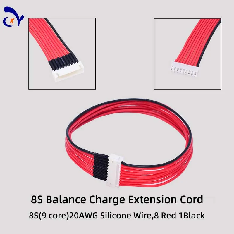 2PCS 2S-12S Lithium Battery Silicone Cable Balance Head Charging Extension Cable XH2.54 Pitch Balance Charging Extension Cable