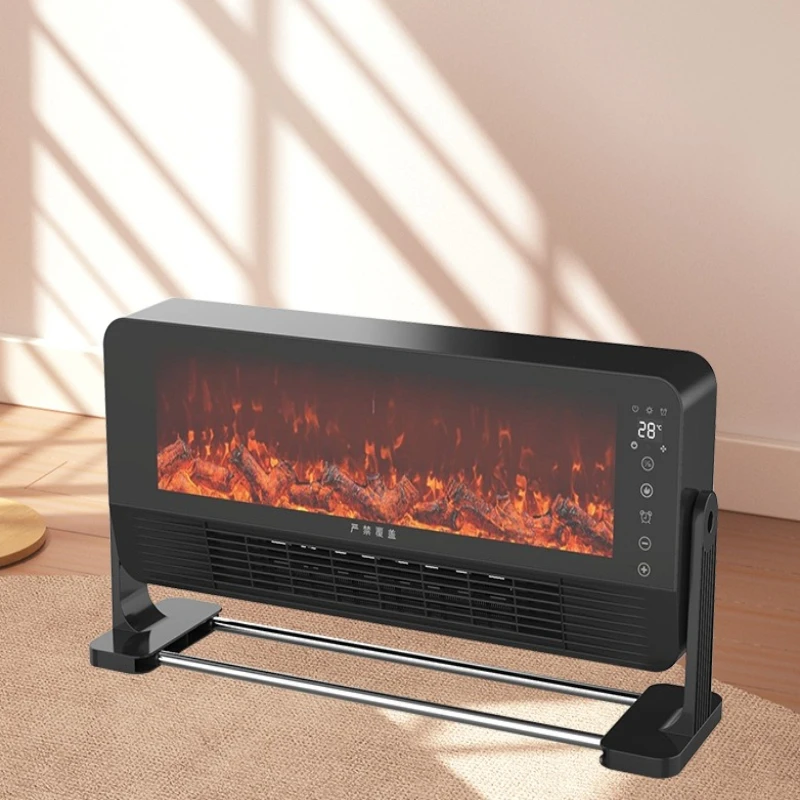 

Настенный электрический каминный обогреватель с эффектом пламени, керамический вентилятор теплого воздуха PTC мощностью 2000 Вт с дистанционным управлением температуры