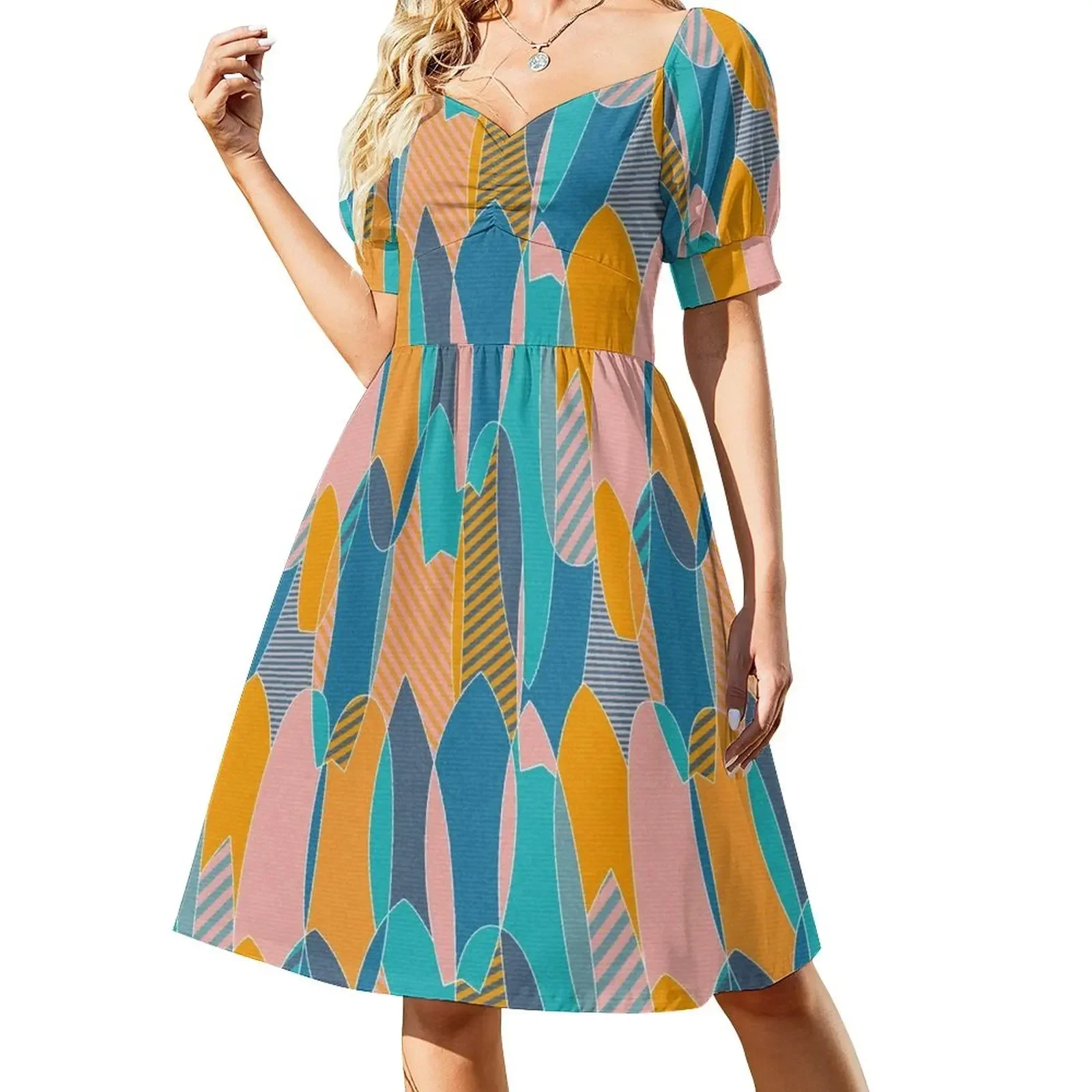 

Colorful surfboards - pastel Short-Sleeved Dress sexy dress Clothing Dress