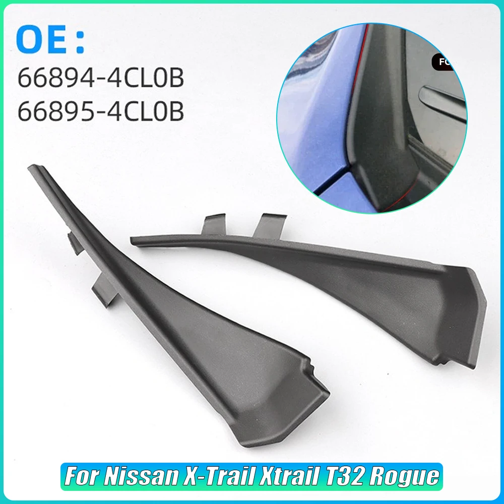 Car Front Windshield Wiper Arm Cowl Side Trim Lid Windscreen Hinge Cover For Nissan X-Trail Xtrail T32 Rogue 66894-4CL0A