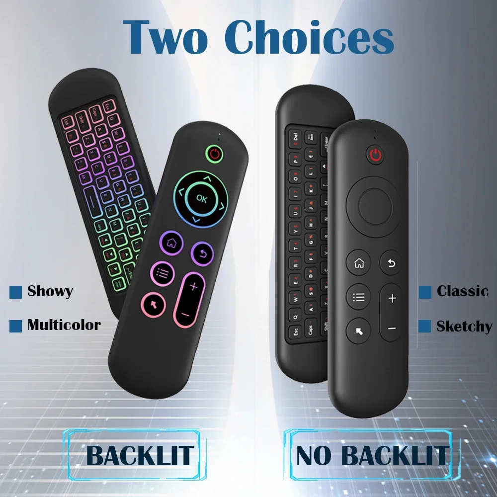 New M5 2.4G&BT5.2 Remote Control 7 Color Backlit Wireless Air Mouse Keyboard Android TV Box for Android Windows Mac Os Linux