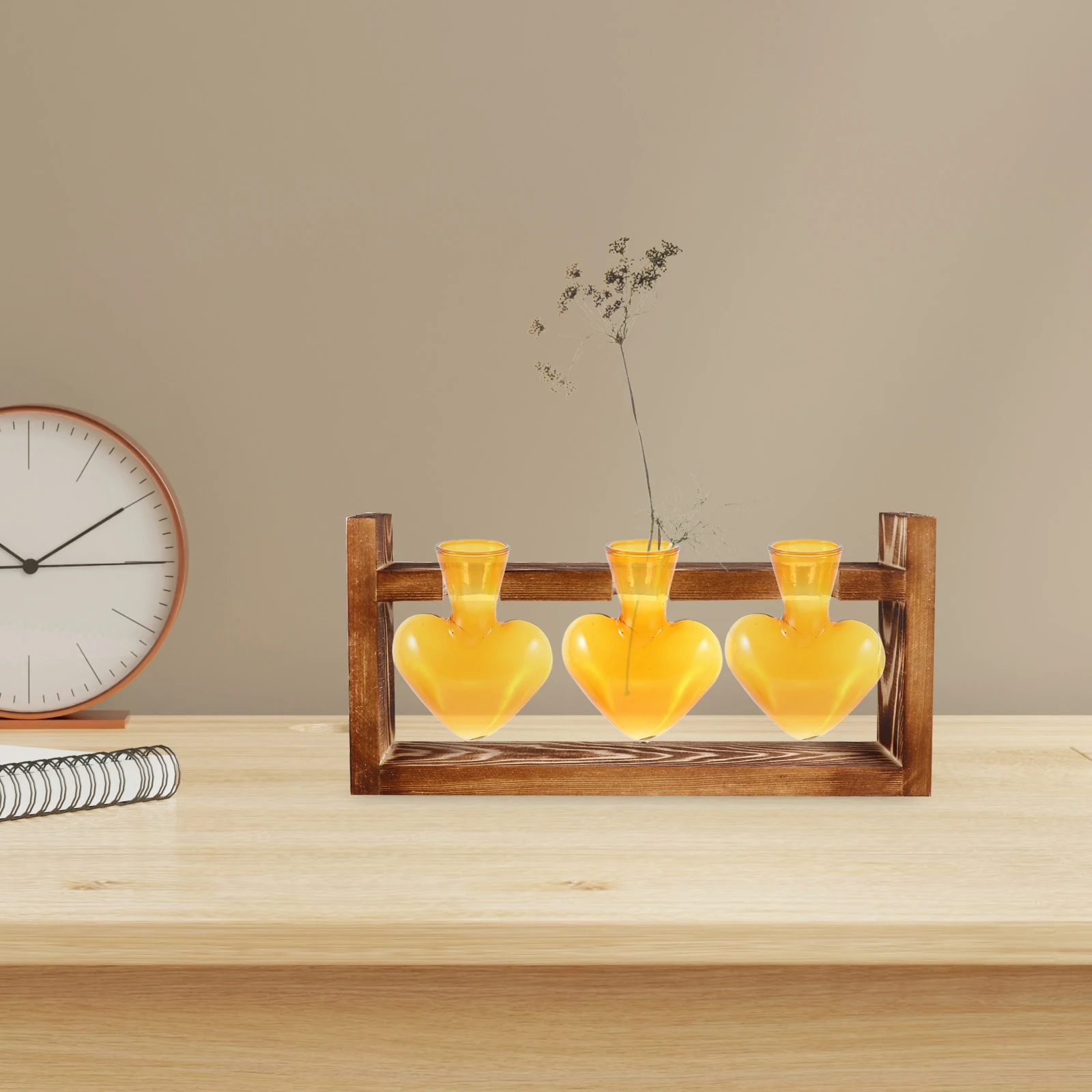 

3Pcs Heart Shaped Glass Vases Transparent Flower Bottles Creative Design Romantic Decorative Vase for Home Bookcase Centerpiece