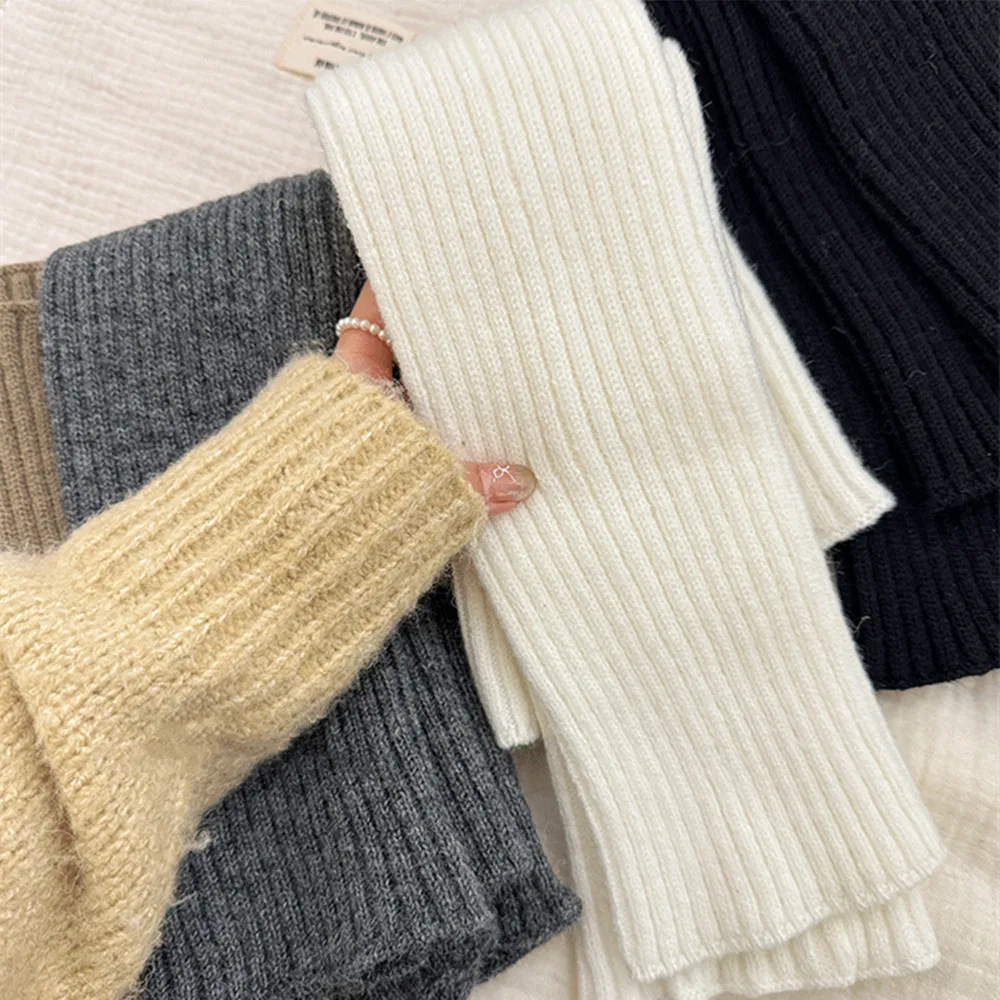 40cm Knitted Lolita Leg Warmers Women\'s Long Socks Winter Wool Foot Cover Arm Warmer Y2K Girl JK Crochet Heap Socks Boot Cuffs