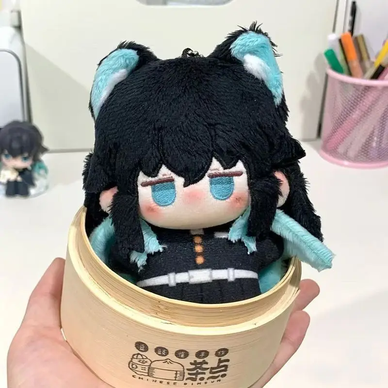 10cm Anime Demon Slayer Tokitou Muichirou Q versión kawaii muñeca de algodón mochila colgante decoración juguetes decoración de escritorio regalos