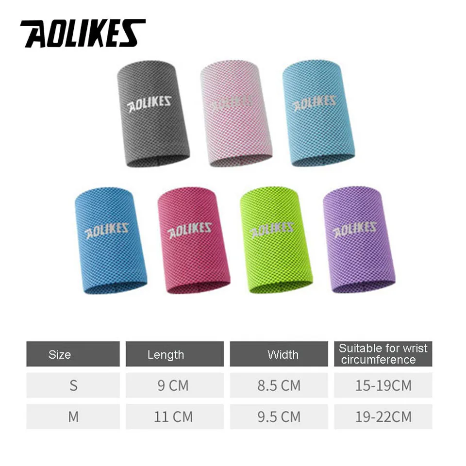 AOLIKES 1PC Cool Feeling Wrist Guard With Elastic Weaving Fitness Running Cycling Daily Exercise Comfortable and Sweat Absorbing