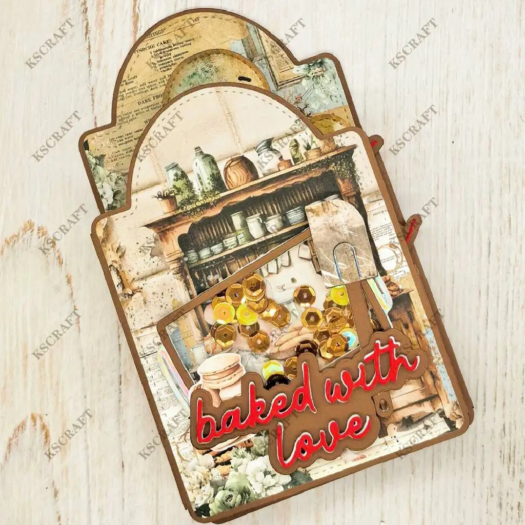 KSCRAFT Arched Trifold Card Cutting Dies Stencils for DIY Scrapbooking Decorative Embossing DIY Paper Cards