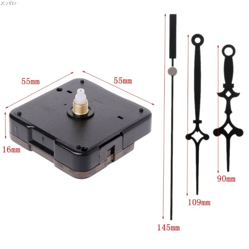 Clock Movement Mechanism Hands Wall Repair Tool Parts Silent Set DIY Black 20#