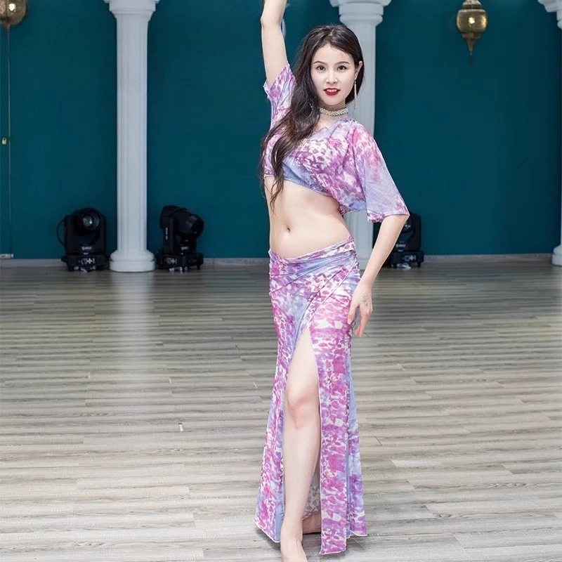 

Customized Belly Dance Costumes 2025 New Printed Network High End Practice Dress Eastern Dance Performance Wear Top and Skirt