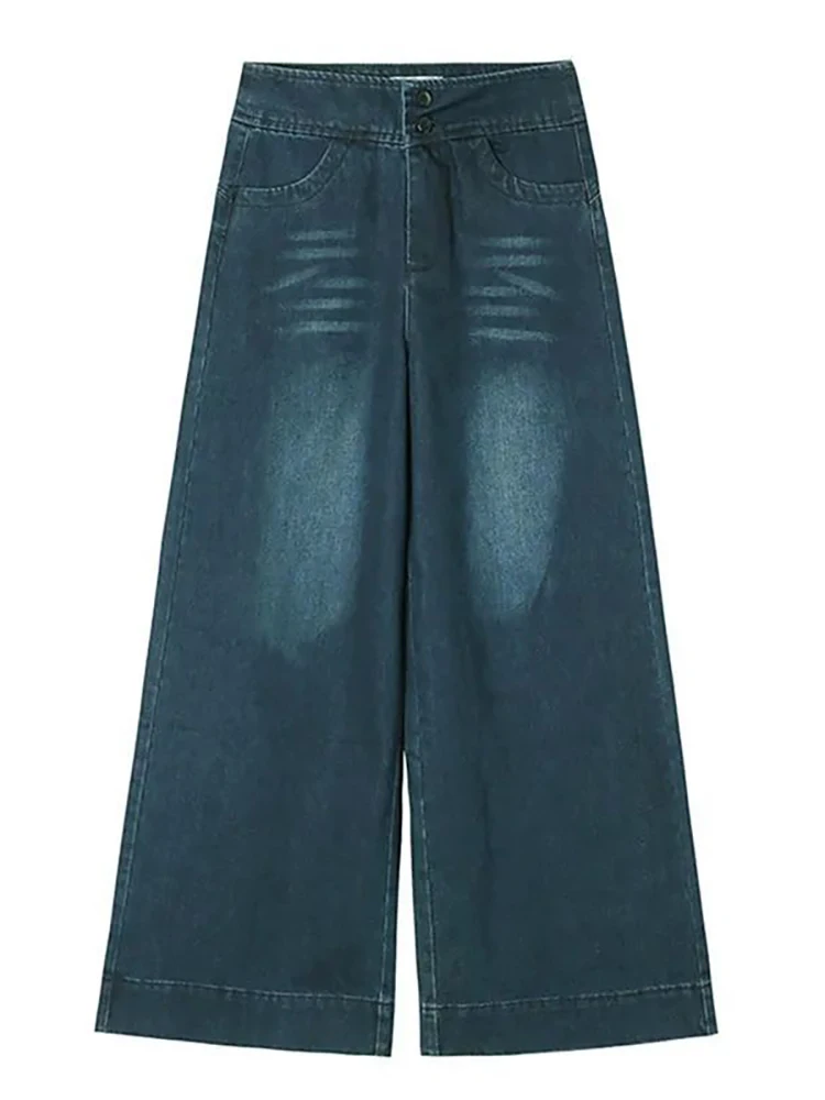 Jeans feminino fino casual de pernas largas, cintura alta, que coadunam com tudo, calça reta de cauda arrastada solta, nova, primavera e verão 2022