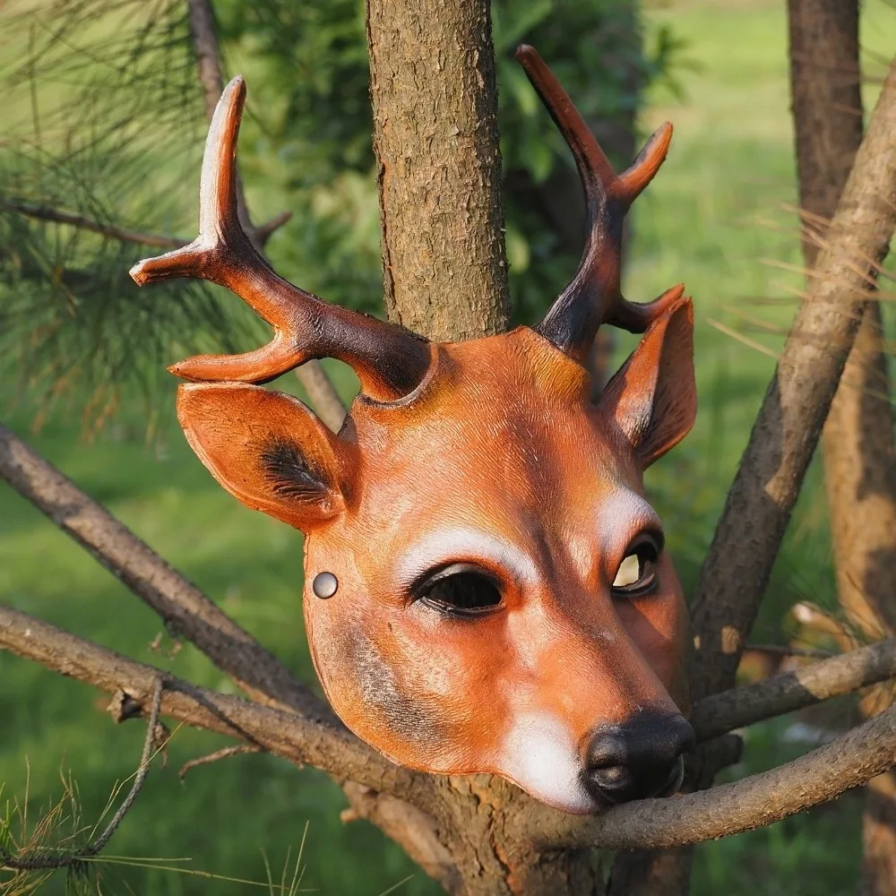 Pros Cosplay Prom Props Masquerade Mask Eye Mask Face Mask Halloween Mask Animal Mask Kabuki Kitsune Mask Deer Head  Mask
