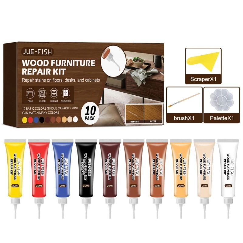 

K1KA Wood Repair KitsFloor Repair Wood Filler and Touch Up Marker for Wooden Door, Floor, Table, Cabinet Easy to Use