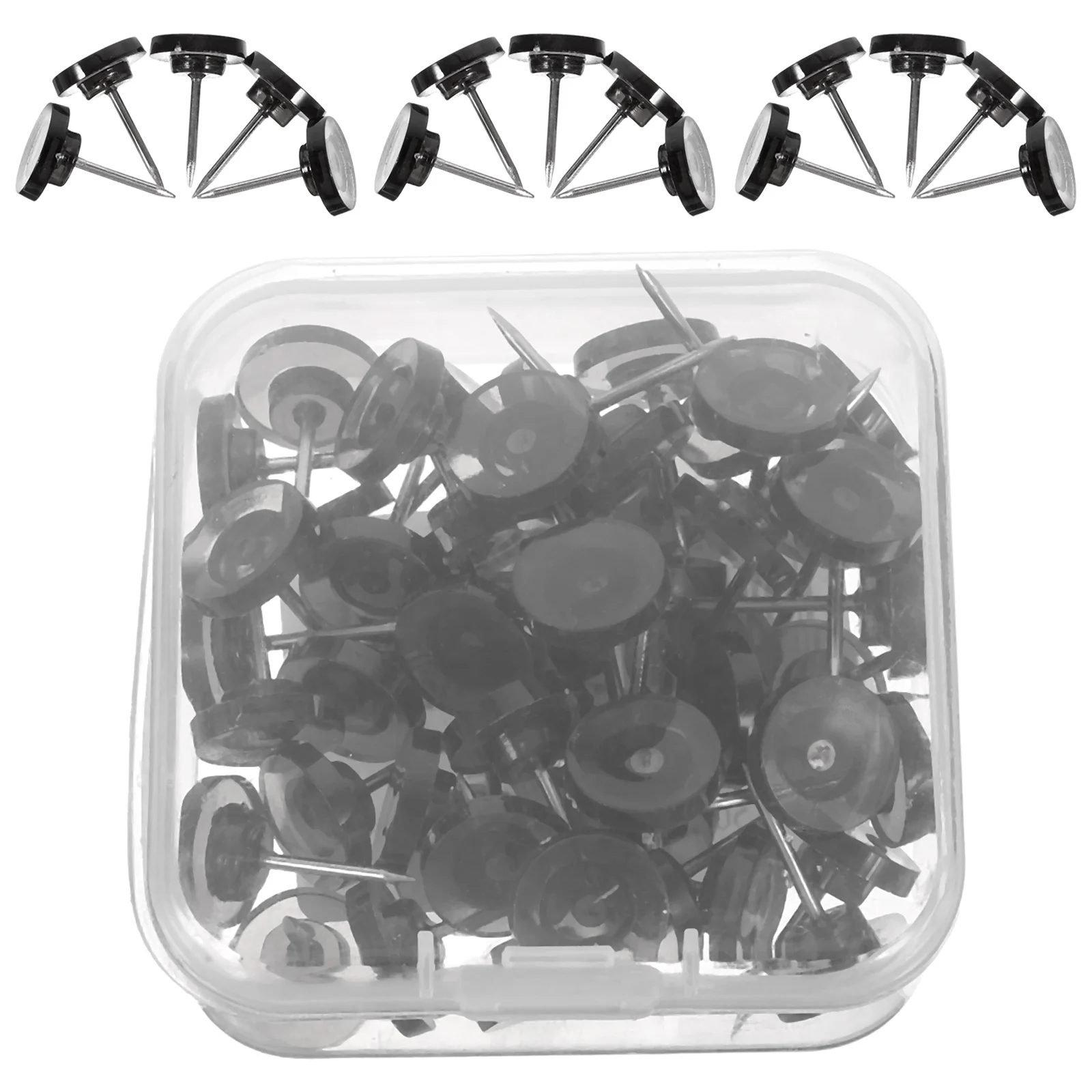 Wire Circular Positioning Pin Pegboard Office Thumb Tacks Black Plastic Thumbtack Travel