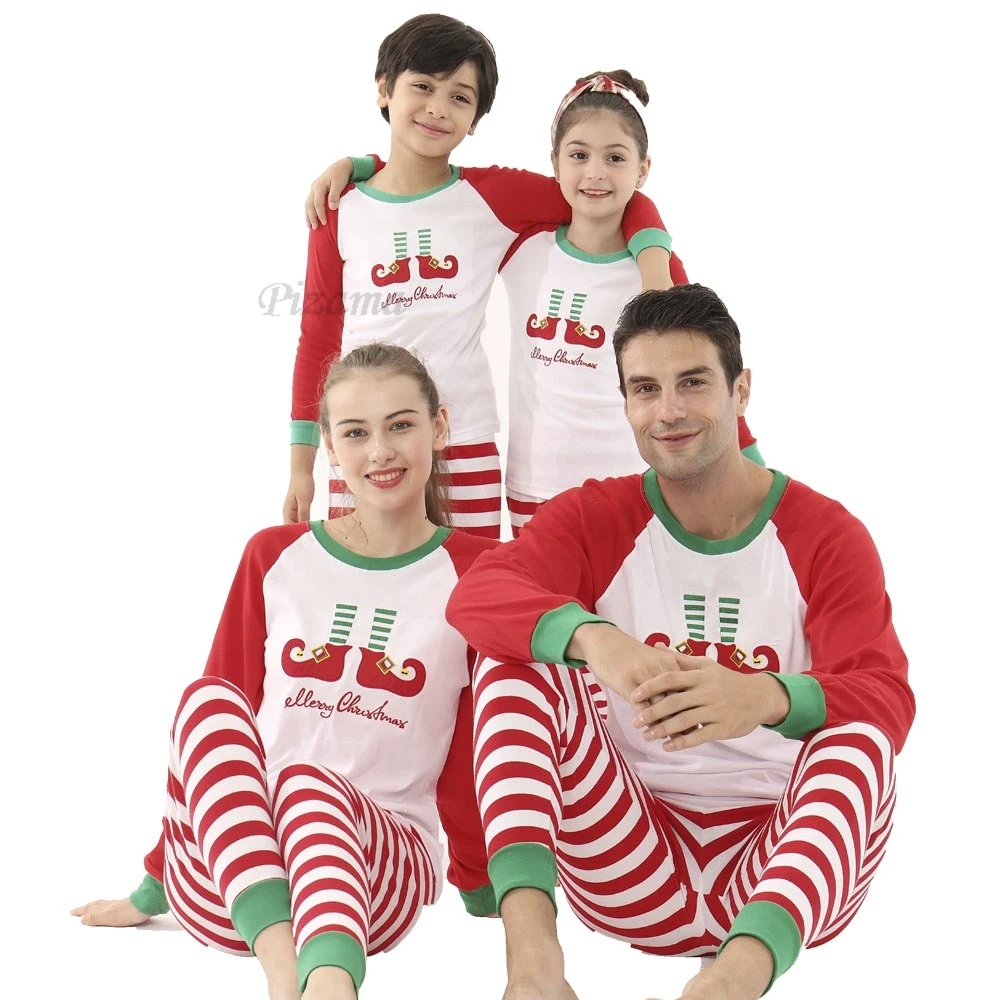 2024 Christmas Pajamas Sets 100 Cotton Ladies Sleepwear Couples Pijamas Santa Claus Xmas 2 Pieces Homewear Nightwear