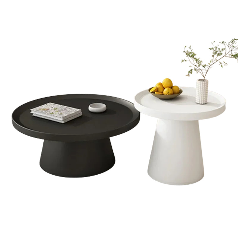 Aesthetic Tray Coffee Tables Black Ornaments Simple Adjustable Coffee Table Round Minimalist Mesa Centro Salon Home Furniture