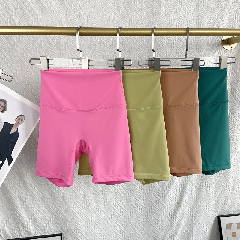 

Женские спортивные шорты для йоги с высокой талией, подтяжкой бедер, фитнесом, бегом, ездой на велосипеде, шортами с 4 точками, быстросохнущие женские шорты для йоги