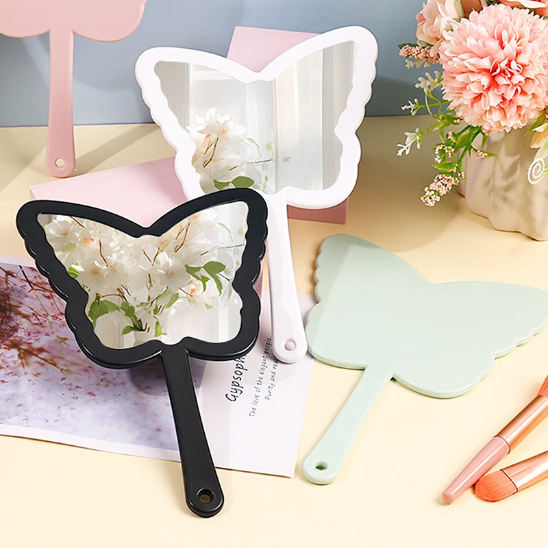 1pcs HOT Handheld Mirror Butterfly Shaped Makeup Mirror Handheld Mirror Portable Eyelash Extension Mirrors Salon Mirrors Makeup