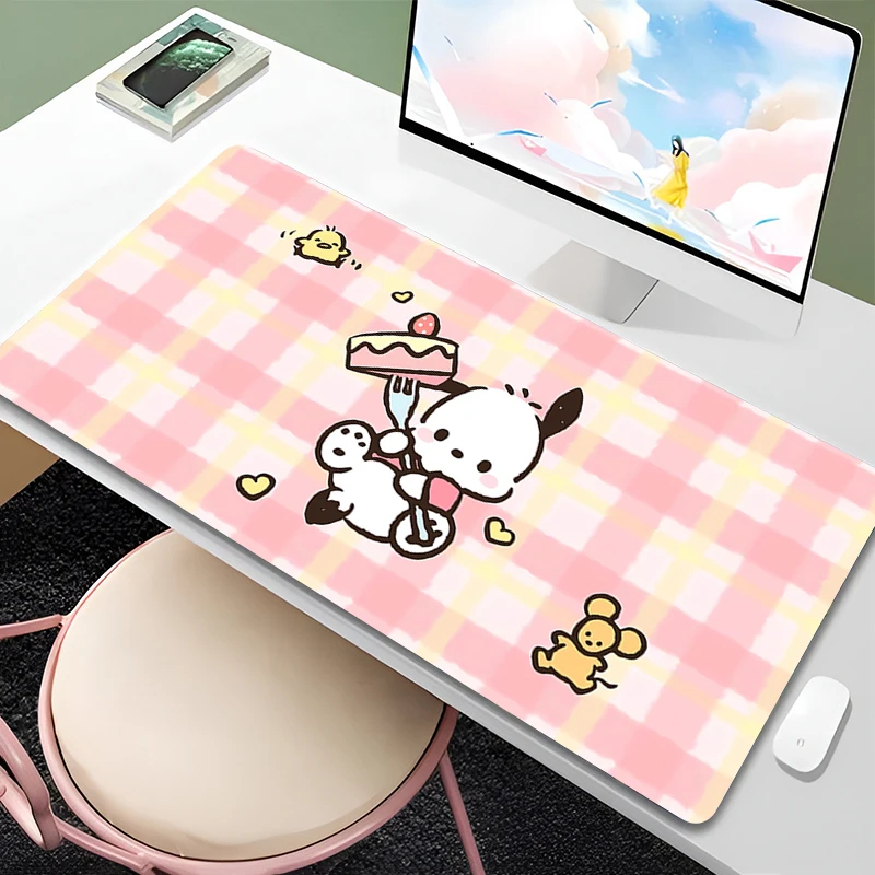Mouse Pad Pochacco Professional E-sports Gamer Speed Rubber Keyboard Pad Gaming Extended Desk Mat Notbook Cute Cartoon Mousepad