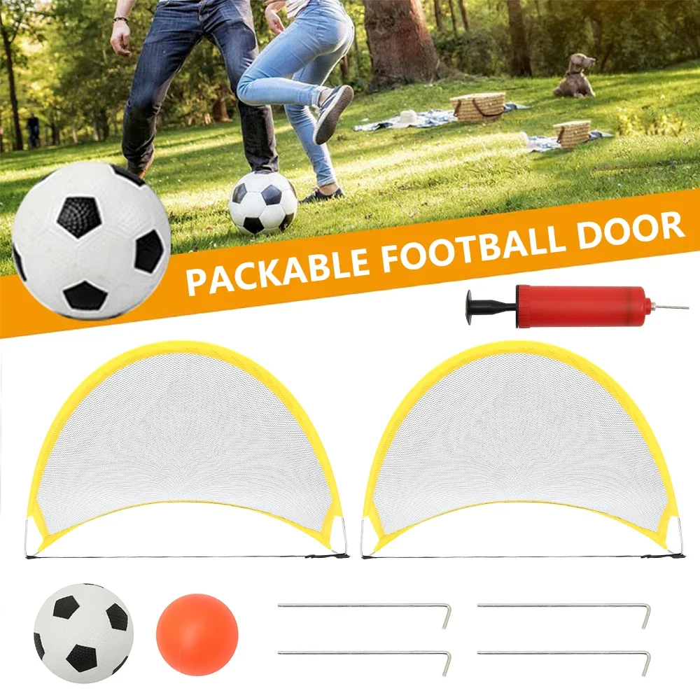 2Pcs Football Goals Portable Lightweight Goal Set for Training and Pickup Games Sports Foldable Pop-Up Dome Shaped Goals Goal