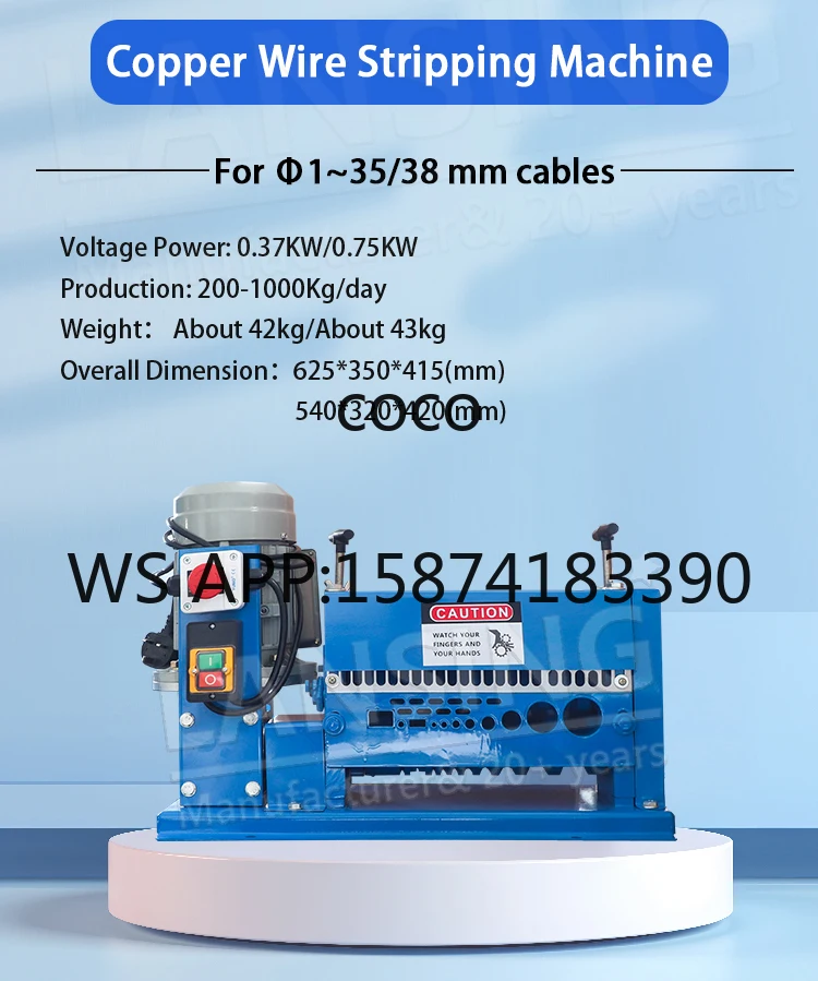 2026 Automatic Wire Cutting and Stripping Machine, 38mm Electric Wire Stripper for Scrap Copper Recycling