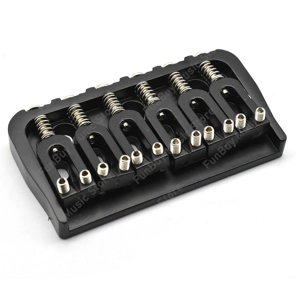 6 Strings Fixed Guitar Bridge Guitar Accessories Black Chrome  Electric  Guitar Bridge 72.8x38MM-10.6