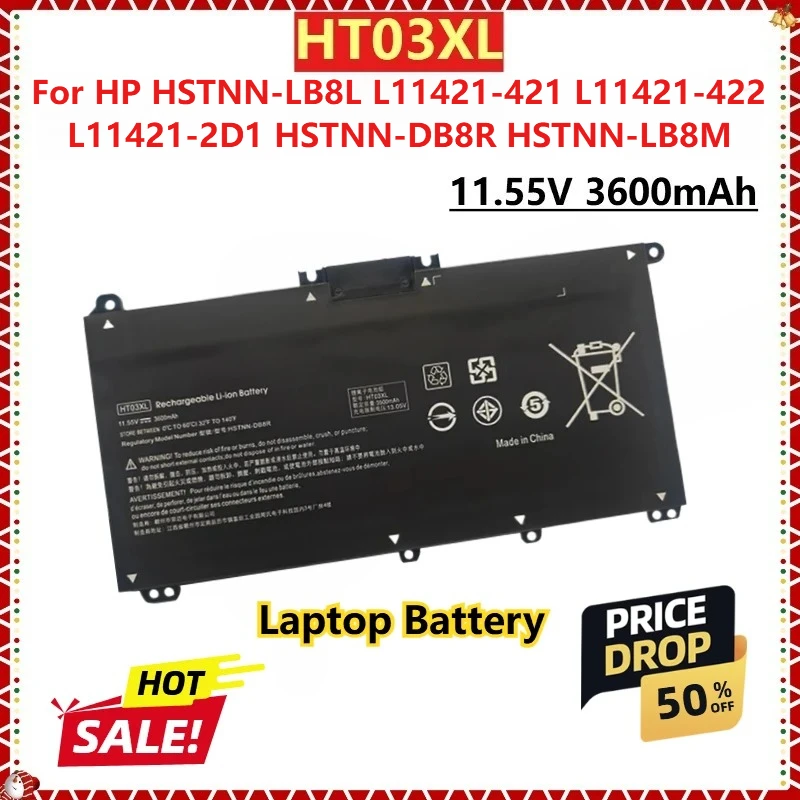 

Для HP HSTNN-LB8L L11421-421 L11421-422 L11421-2D1 HSTNN-DB8R HSTNN-LB8M новая сменная батарея для ноутбука HT03XL 11,55 В 3600 мАч