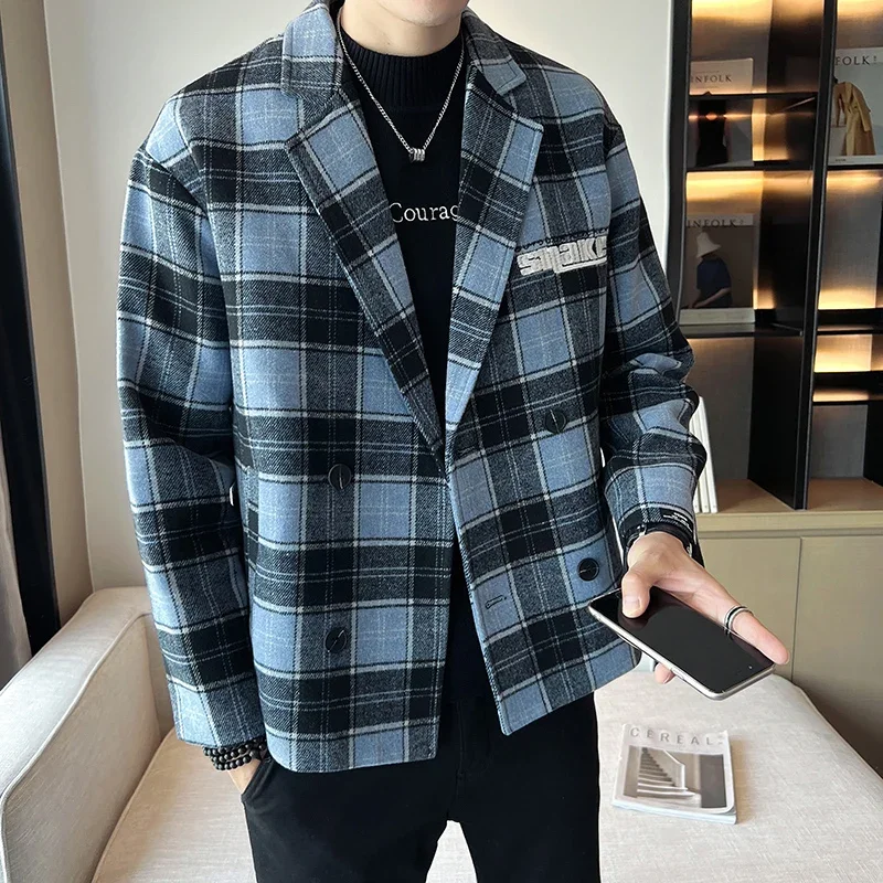 

High Quality Blazer Men's Korean Version Trend Fashion Elegant High-end Simple Shopping Casual Loose Youth Daily Suit Jacket