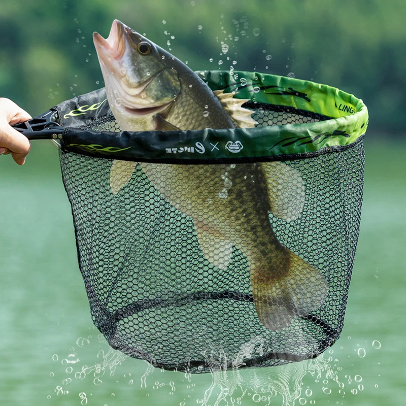 

Складная рыболовная сеть с короткой ручкой и квадратной приманкой для рыбалки на потоки и реки Портативная подсак большой емкости для окуня форели